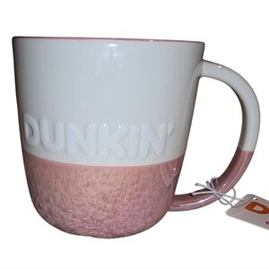 Dunkin' Pink and White Ceramic Mug